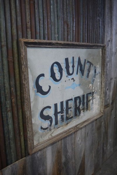 画像1: アンティーク　COUNTY　SHERIFF　ウッドサイン