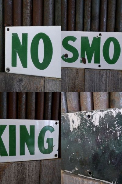 画像2: ビンテージ　NO　SMOKING　ホーロー看板