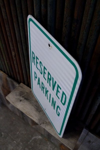 画像1: USA　RESERVED　PARKING　ロードサイン　