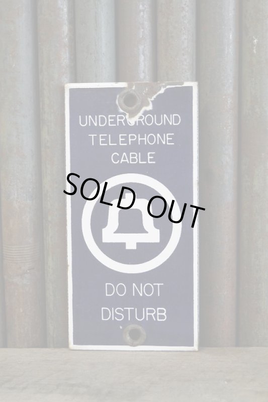 画像1: ビンテージ　UNDERGROUND　TELEPHONE　CABLE　ホーロー看板　A (1)