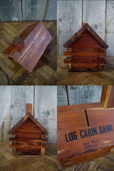 画像2: ビンテージ　LOG　CABIN　貯金箱