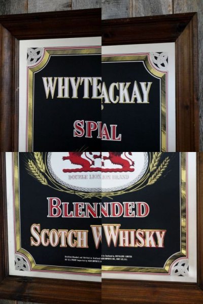 画像1: ビンテージ　WHYTE＆MACKAY 　大型パブミラー