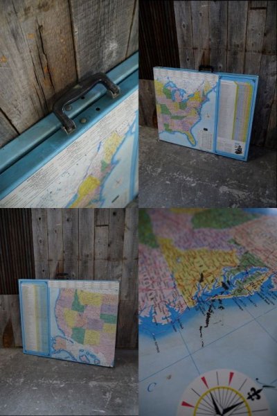 画像1: ビンテージ　SEARS　USA　Map　Design　フォールディングテーブル