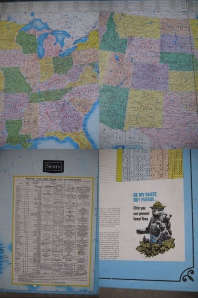 画像2: ビンテージ　SEARS　USA　Map　Design　フォールディングテーブル