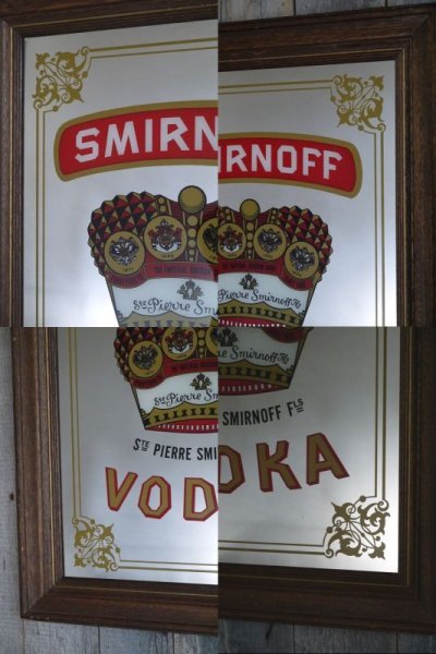 画像1: ビンテージ　SMIRNOFF　VODKA　パブミラー