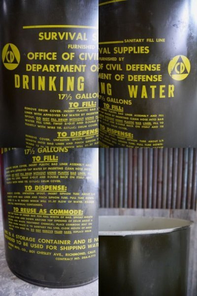 画像2: ビンテージ　SURVIVAL　SUPPLIES　DRINK　WATER　ドラム缶