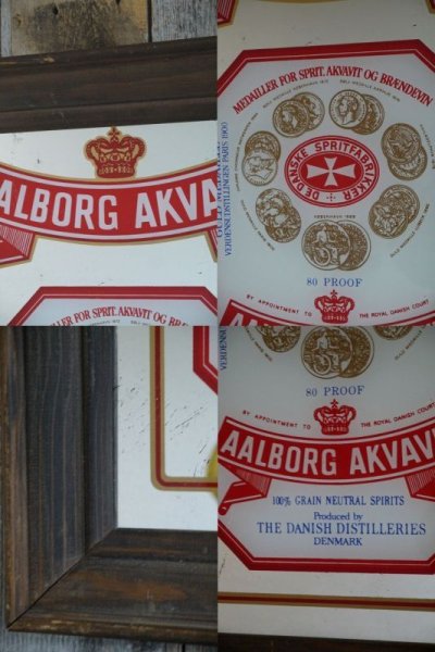 画像1: ビンテージ　AALBORG　AKVAVIT　パブミラー