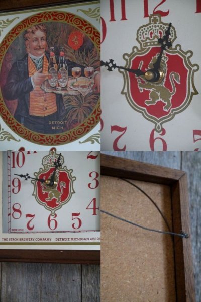 画像1: ビンテージ　Stroh's　BEER　Clock　パブミラー
