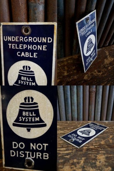 画像2: ビンテージ　UNDERGROUND　TELEPHONE　CABLE　ホーロー看板　C