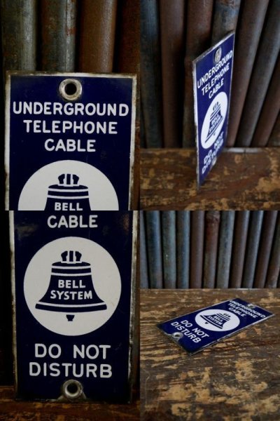 画像2: ビンテージ　UNDERGROUND　TELEPHONE　CABLE　ホーロー看板　D