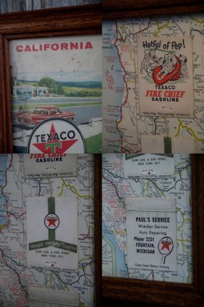 画像1: ビンテージ　TEXACO　MAP　壁掛け