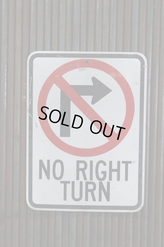 画像1: USA　NO　RIGHT　TURN　ロードサイン (1)
