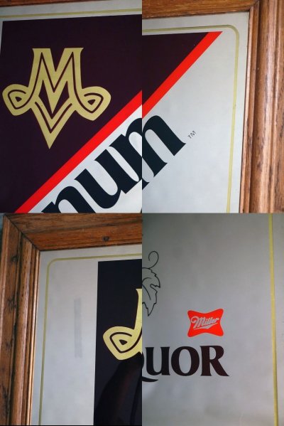 画像1: ビンテージ　Magnum　MALT　LIQUR　パブミラー　