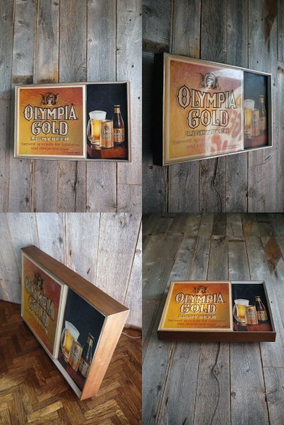 画像1: ビンテージ　OLYMPIA　GOLD　LIGHT　BEER　ライトサイン