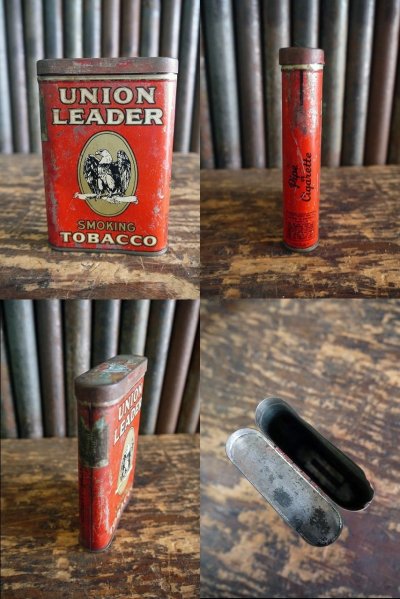画像2: ビンテージ　UNION　LEADER　TOBACCO　缶　