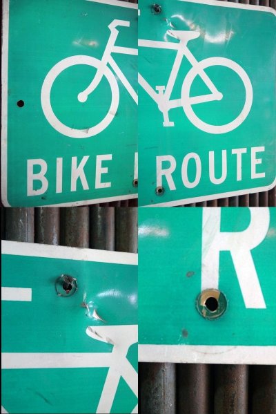 画像1: ビンテージ　BIKE　ROUTE　ロードサイン　