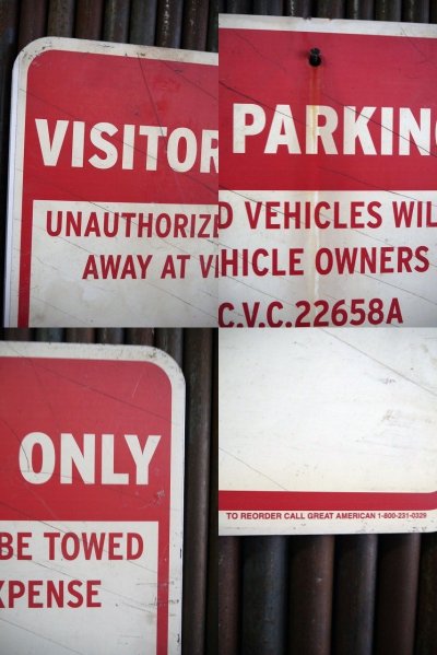 画像1: USA　VISITOR　PARKING　ONLY　サイン　B