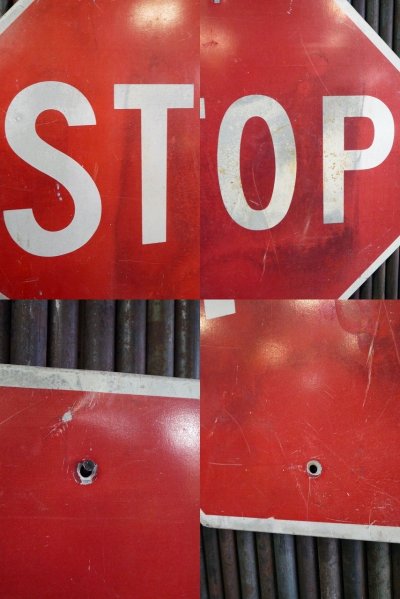 画像1: ビンテージ　STOP　大型ロードサイン　D