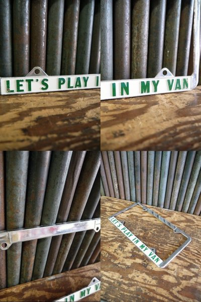 画像2: ビンテージ　LET’S　PLAY　IN　MY　VAN　ナンバープレートフレーム