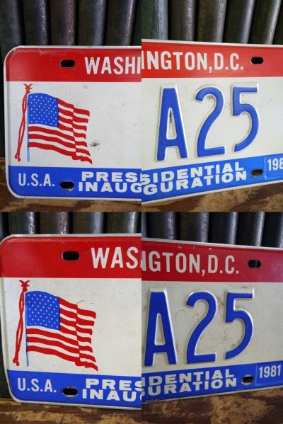 画像2: ビンテージ　WASHINGTON　D.C　PRESIDENTIAL　INAUGURATION　1981　ナンバープレートセット　