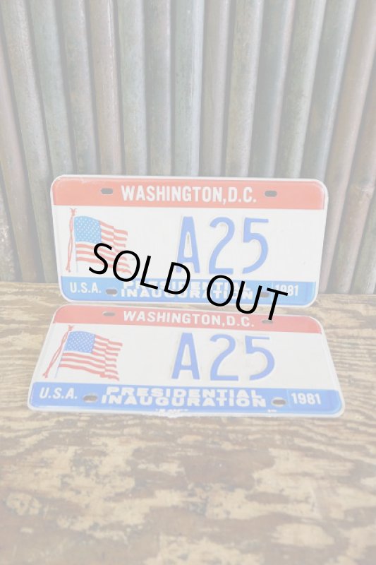 画像1: ビンテージ　WASHINGTON　D.C　PRESIDENTIAL　INAUGURATION　1981　ナンバープレートセット　 (1)