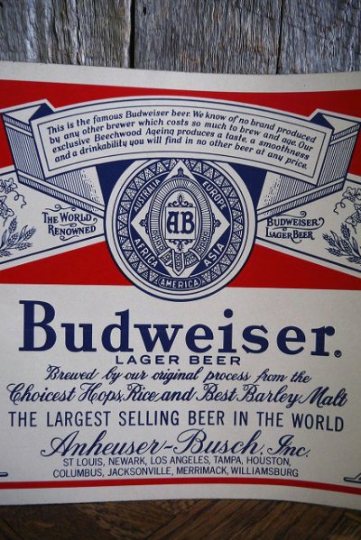 画像1: ビンテージ　BUDWEISER　大判ステッカー　