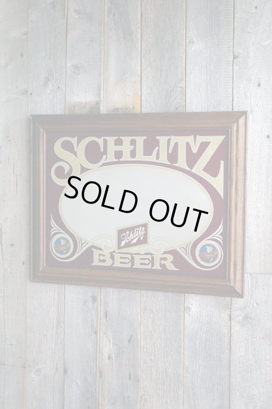 画像1: ビンテージ　SCHLITZ　BEER　パブミラー　 (1)