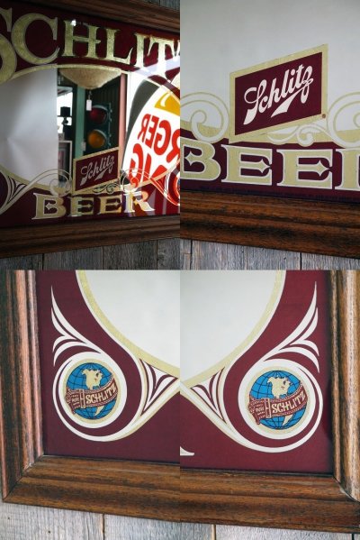 画像1: ビンテージ　SCHLITZ　BEER　パブミラー　
