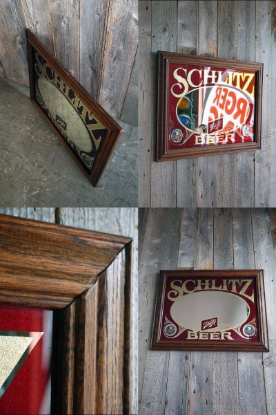 画像2: ビンテージ　SCHLITZ　BEER　パブミラー　