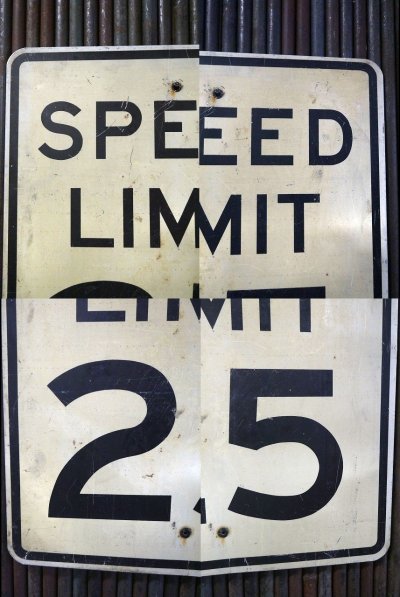 画像1: ビンテージ　SPEED LIMIT　2５　ロードサイン