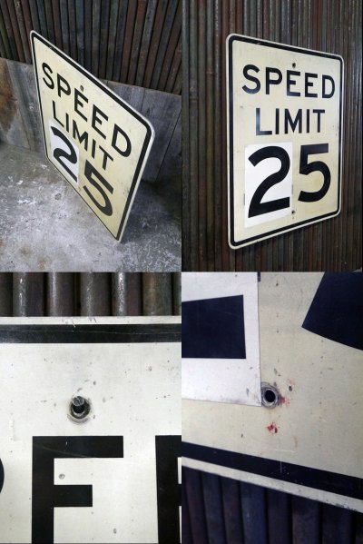 画像2: ビンテージ　SPEED LIMIT　2５　ロードサイン