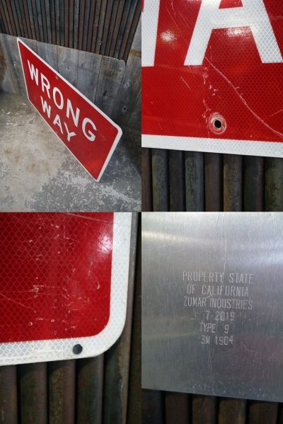 画像2: USA　WRONG　WAY　大型ロードサイン　