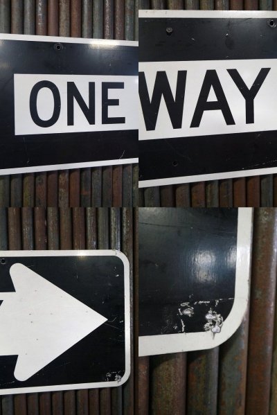 画像1: ビンテージ　ONE　WAY　ロードサイン　