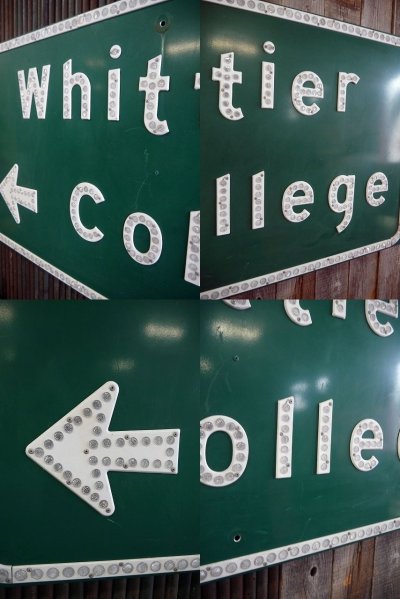 画像1: ビンテ―ジ　Whitter　←　College　特大ロードサイン