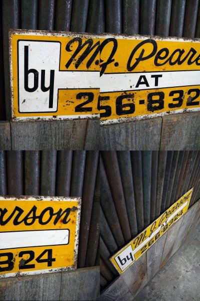 画像2: ビンテージ　M.j　Pearson　両面メタルサイン
