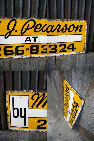 画像3: ビンテージ　M.j　Pearson　両面メタルサイン