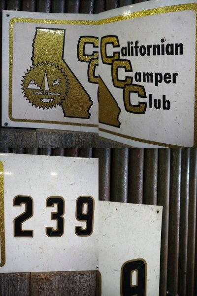 画像1: ビンテージ　California Camper Club メタルサイン　B
