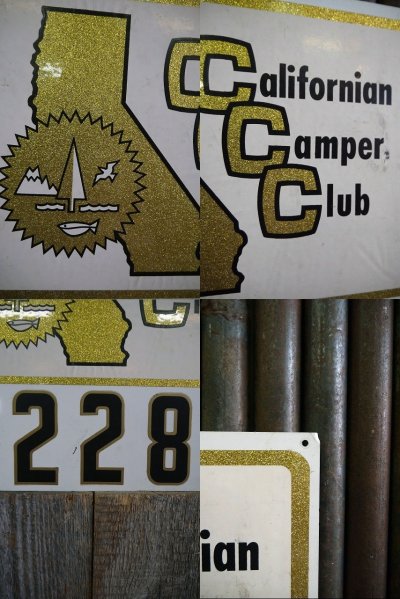 画像1: ビンテージ　California Camper Club メタルサイン
