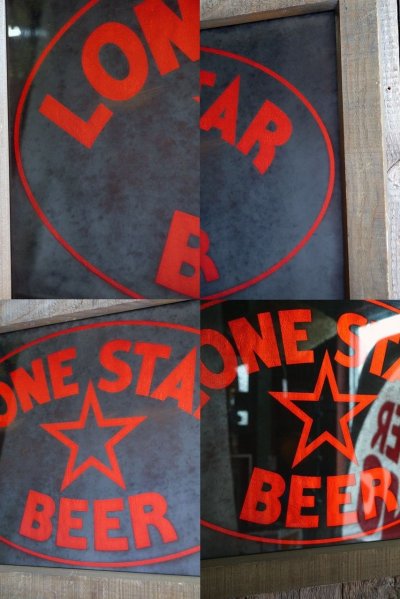 画像1: ビンテージ　LONE　STAR　BEER　パブミラー