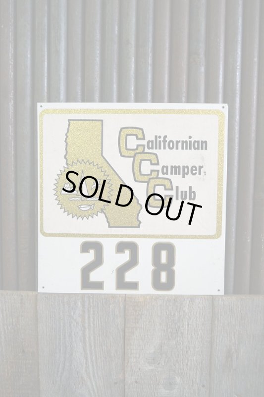 画像1: ビンテージ California Camper Club メタルサイン (1)