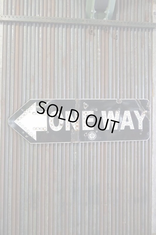 画像1: ビンテージ　ONE　WAY　ホーローロードサイン (1)