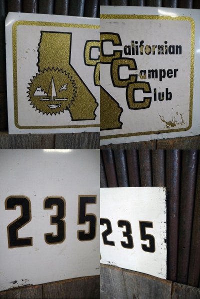 画像1: ビンテージ　California Camper Club メタルサイン　D