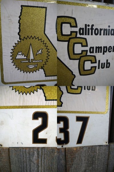 画像1: ビンテージ　California Camper Club メタルサイン　C
