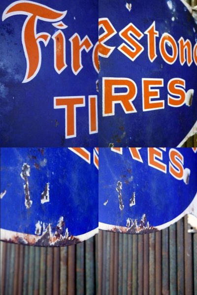 画像2: ビンテージ　Firestone　ホーロー両面看板