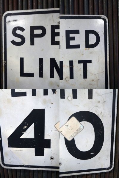 画像1: ビンテージ　SPEED LIMIT　４０　ロードサイン