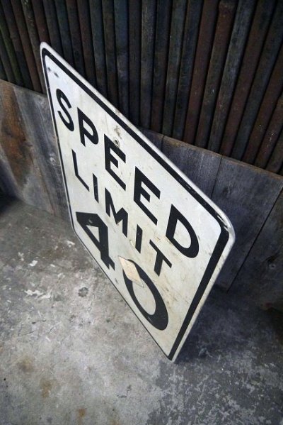画像2: ビンテージ　SPEED LIMIT　４０　ロードサイン