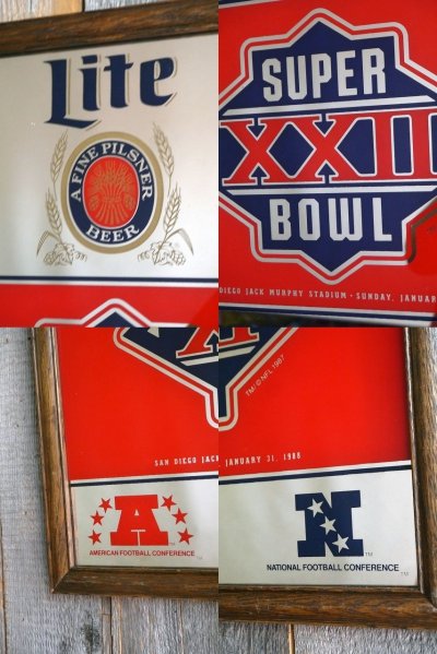 画像2: ビンテージ　Lite　BEER　NFL　パブミラー　