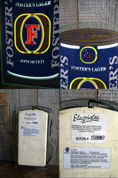 画像1: ビンテージ　FOSTER’S　LAGER　ライトサイン　