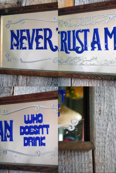 画像1: ビンテージ　NEVER　TRUST　A　MAN　ミラー