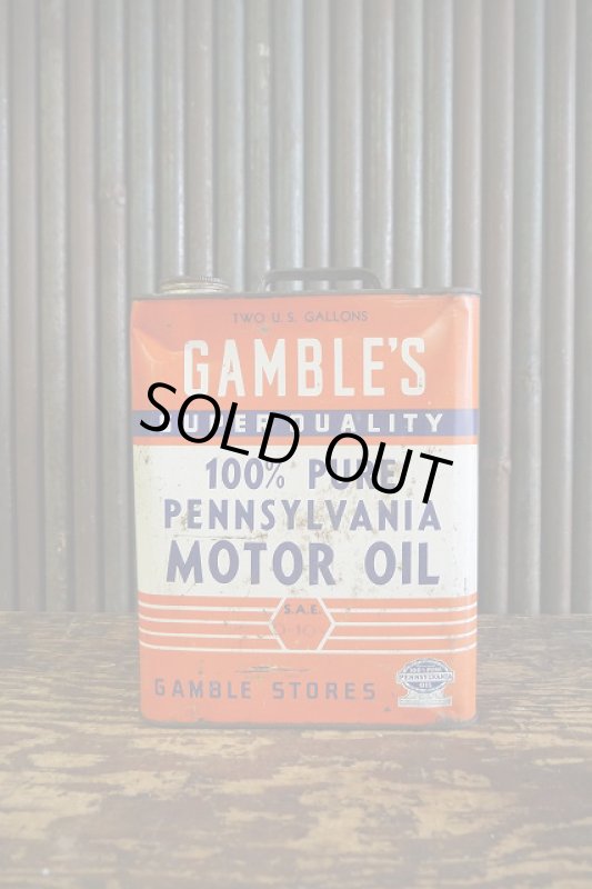 画像1: ビンテージ　GAMBLE'S　MOTOR　OIL缶 (1)